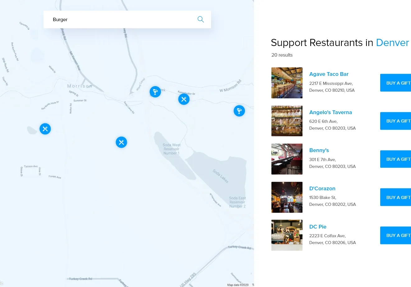 Interactive local business map, built around your ZIP code.