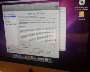 Mr. Simon's iMac before the Hard Drive upgrade and OS upgrade