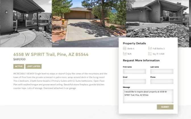Century 21 Arizona Foothills advanced filter interface